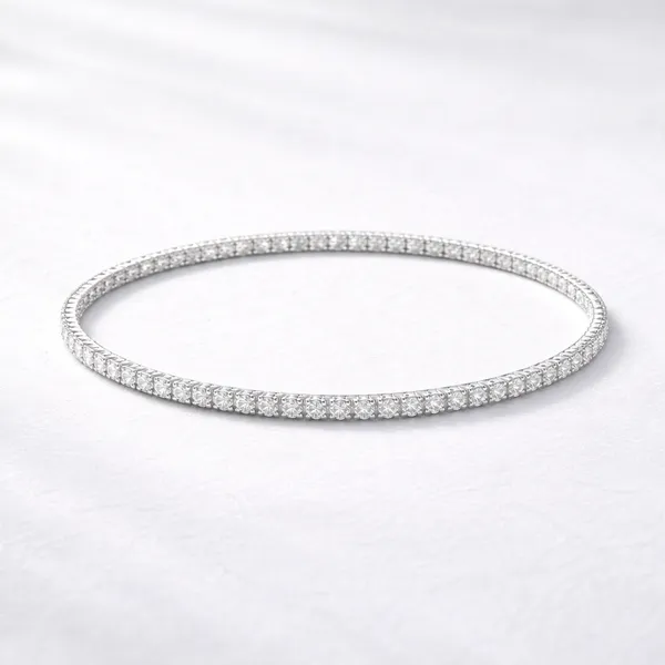 White_Brass_Diamond_Cz_Adjustable_Tennis_Bracelet_For_Women